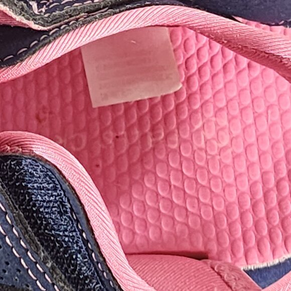Falls Creek Navy Bright Pink Velcro Strap Closed Toe Bungee Jill Sandals Sz 2M - Picture 12 of 16